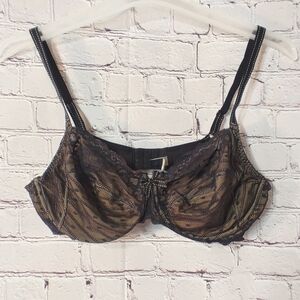 Chantelle Rive Gauche Full Coverage Black Lace Unlined Bra 40D
